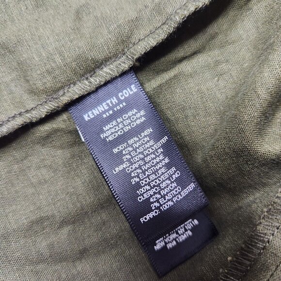 Kenneth Cole Women's Large Green Blazer Linen Blend - Picture 4 of 8